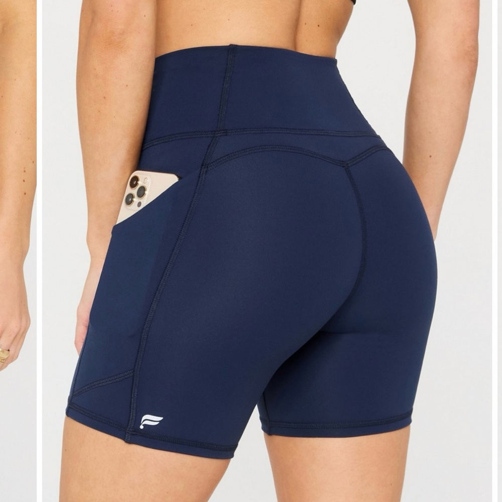 Fabletics Navy High-Rise Bike Shorts
